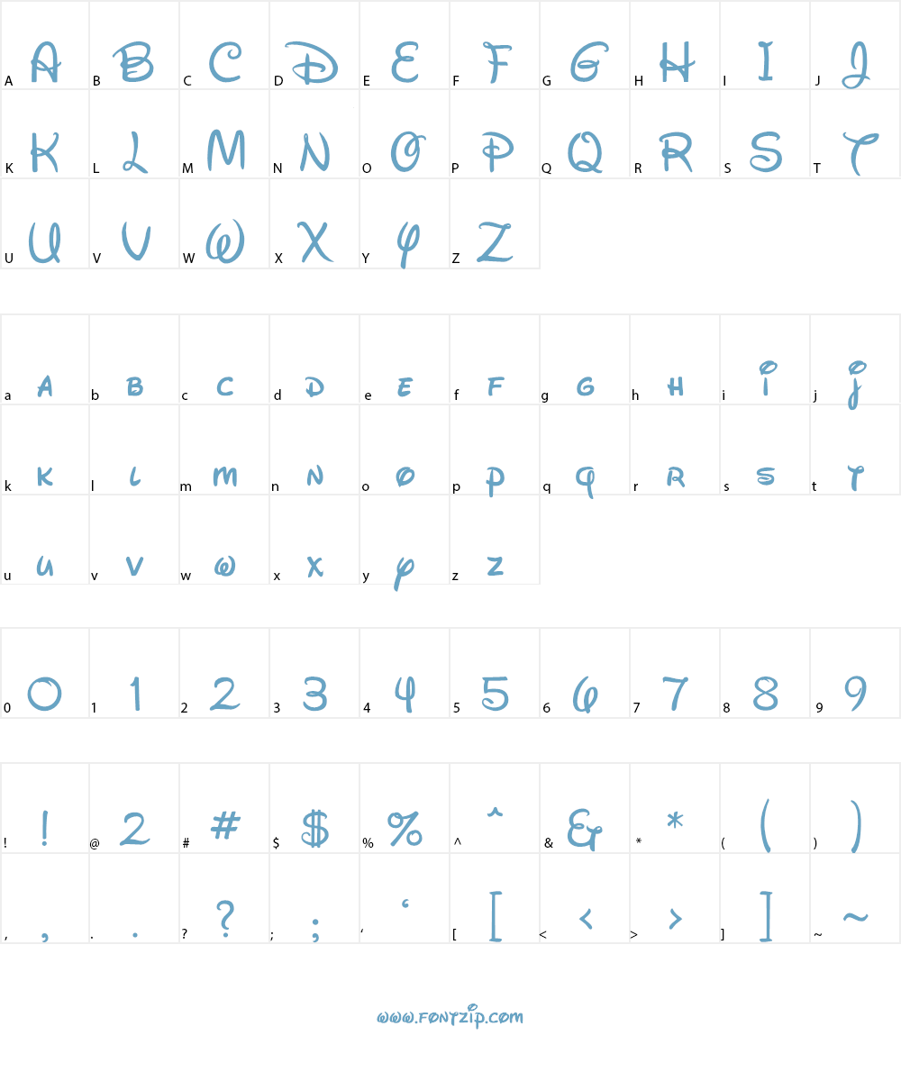 New Disney Font Character